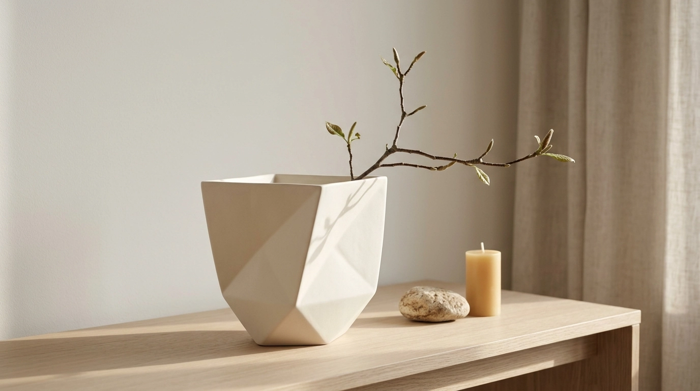 Folded Geometric Ceramic Vase: Styling, Care & Ideas